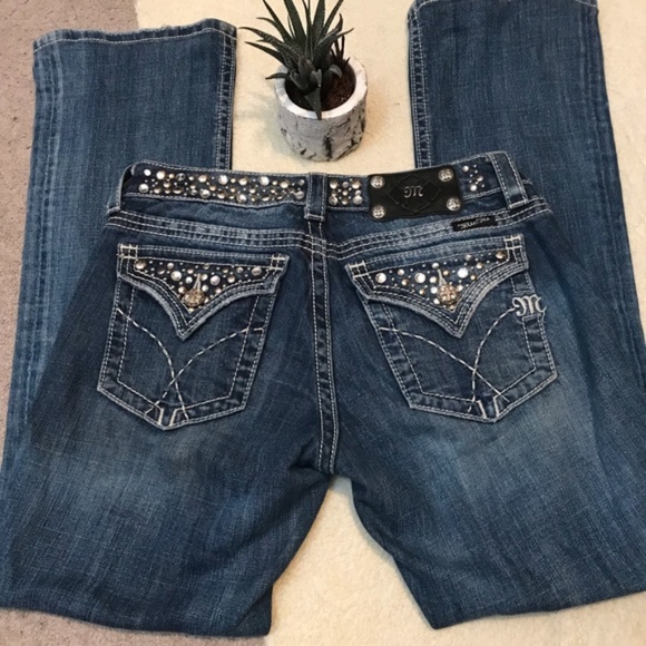 Miss Me Crystal Studs JP4288-5 Bootcut Jeans 28 - Picture 1 of 8